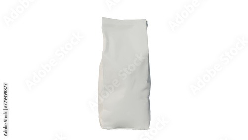 a white bag of food on a white background