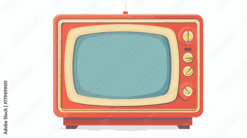 Vector retro television set icon flat vector isolated