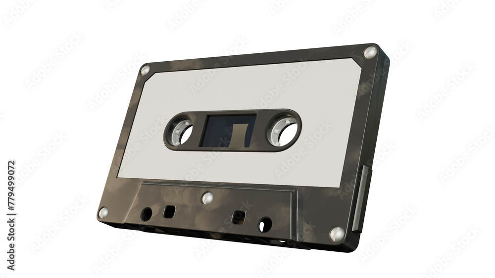 Fototapeta premium a close up of a cassette on a white background