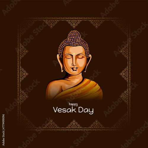Happy Vesak day or mahavir jayanti background with lord buddha