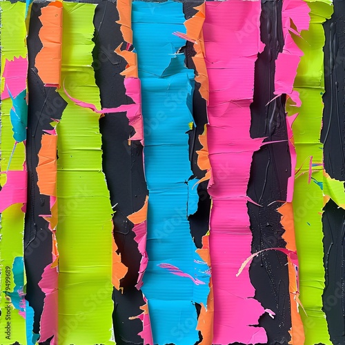 Colorful torn paper pieces collection
