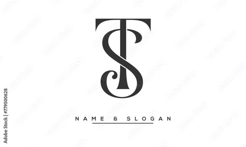 Naklejka premium TS, ST, T, S Abstract Letters Logo Monogram