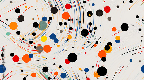 beautiful colorful background made of dots and lines on a white background, repetitive tile background  with primary colors