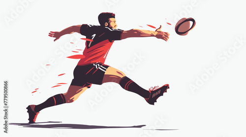 Rugby throw in Flat vector isolated on white background © Casa