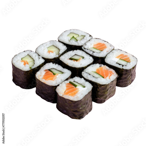 A plate of sushi on a Transparent Background
