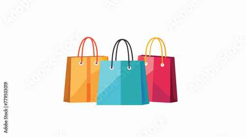 Shopping discount icon on white background Flat vector