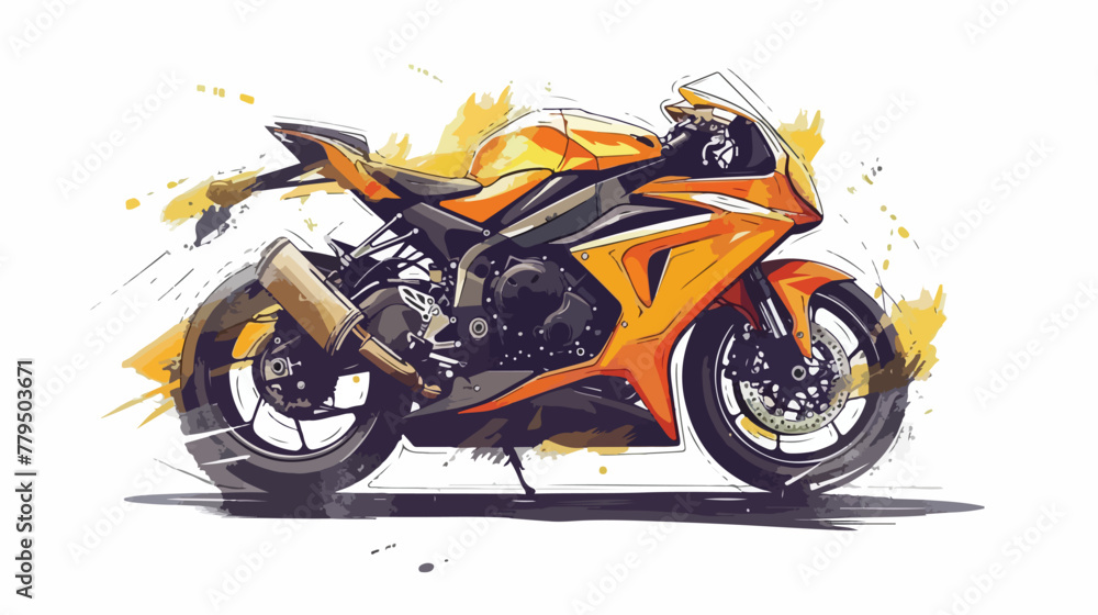 Sketch of a sport motorcycle vector Flat vector isolated