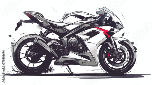 Sketch of a sport motorcycle vector Flat vector isolated