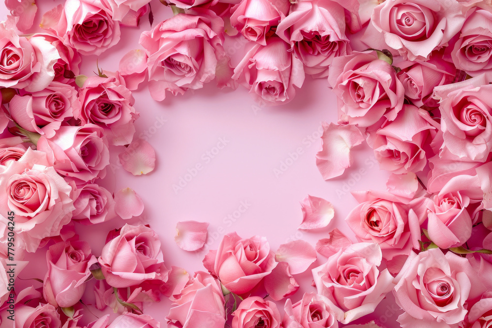 Beautiful rose around the frame for background Beautiful rose around the frame for background