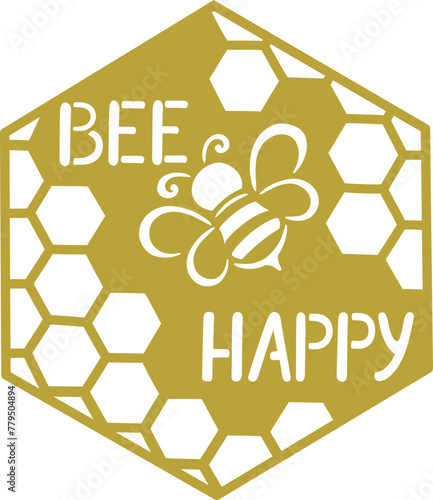 bee happy silhouette pattern © Natalia