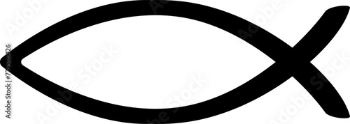 Christianity ichthys symbol icon, transparent background