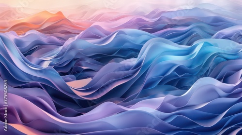 3D Wave texture colorful abstract background.