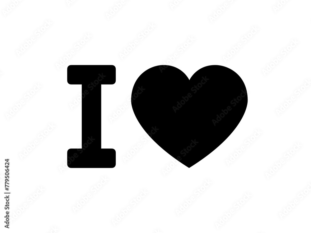 I LOVEハートアイコン:黒 I LOVEハートアイコン:黒