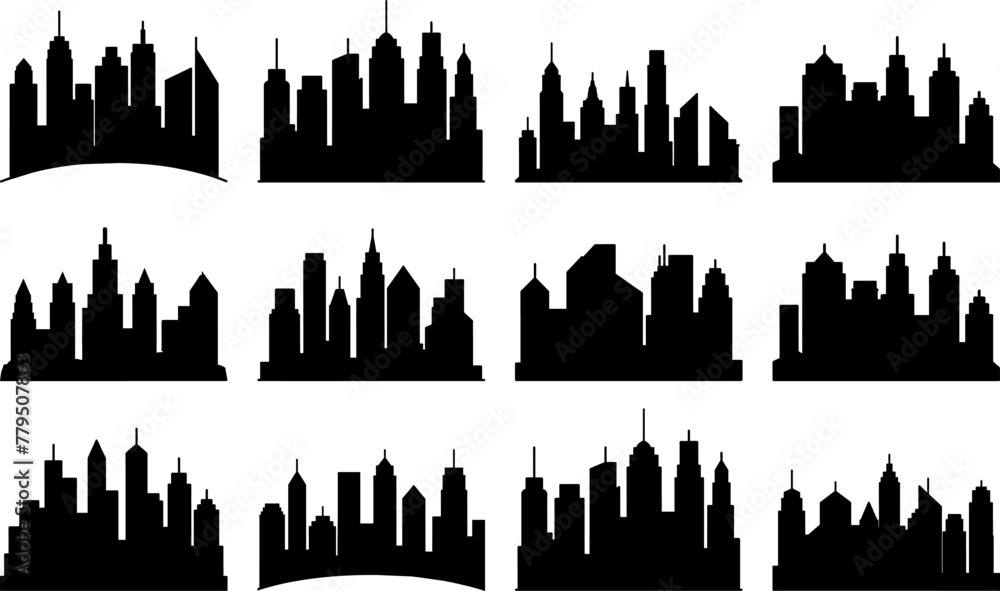 Set of city vector art