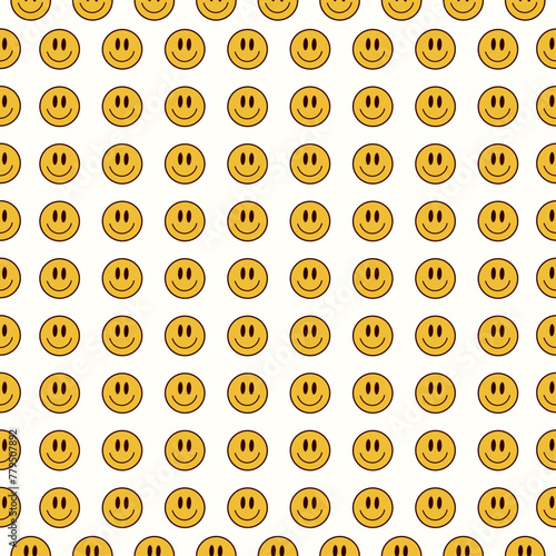 Funny Groovy seamless pattern in trendy retro style. Y2k collection.Retro y2k style. Retro hipster y2k pattern. 