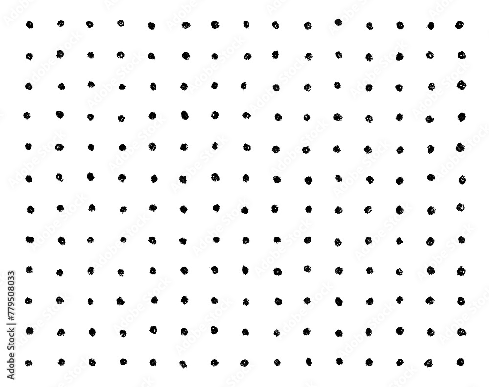 黒一色の鉛筆手書きの水玉柄パターン(ドット・Polka dots) 黒一色の鉛筆手書きの水玉柄パターン(ドット・Polka dots)