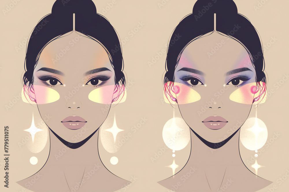 Fashion concept with girl, makeup and style. Fashion concept with girl, makeup and style.