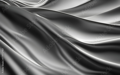 Abstract 4k background silk, smooth, waves pattern. Modern clean minimal backdrop design, Black and white