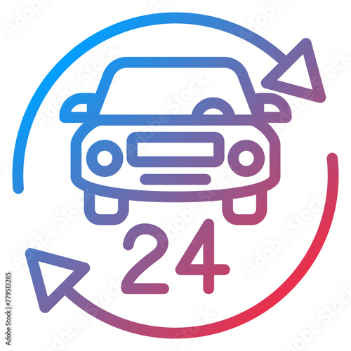 Vector Design 24 Hours Service Icon Style