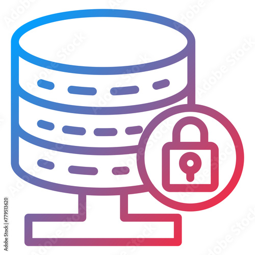 Vector Design Database Lock Icon Style