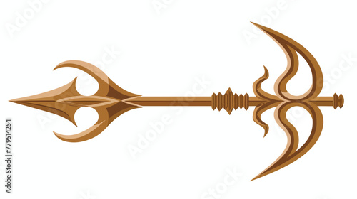 Trishul weapon of hindu god icon isolated Flat vector photo