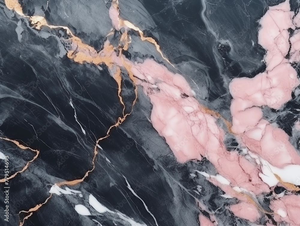 Abstarct marble texture in black and pink