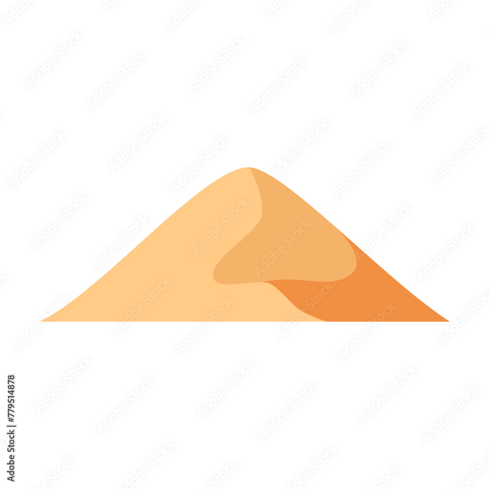 Sand desert flat illustration on isolated background Sand desert flat illustration on isolated background