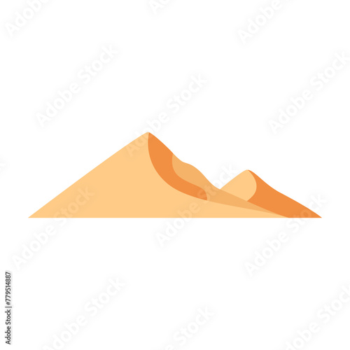 Sand desert flat illustration on isolated background