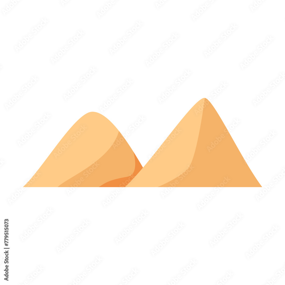 Sand desert flat illustration on isolated background Sand desert flat illustration on isolated background