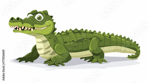 Vector cartoon crocodile Isolated On White Background © Hassan