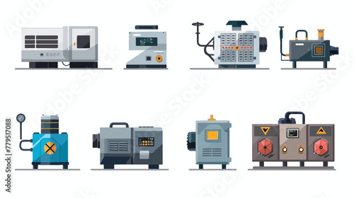 Vector design of generator and energy icon. Set of ge
