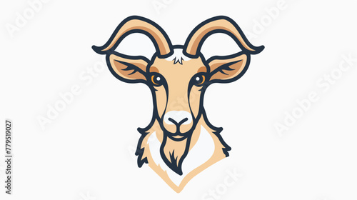 Vector line icon for goat Flat vector isolated on white