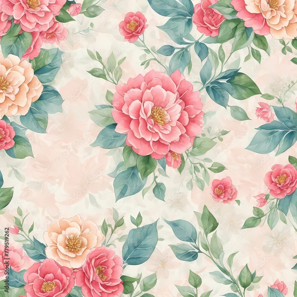 seamless pattern with pink flowers seamless pattern with pink flowers