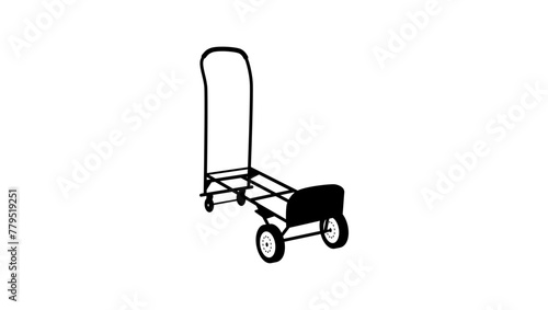 Convertible Hand Truck, black isolated silhouette photo