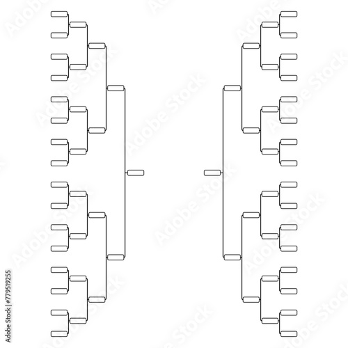 Set of Bracket sport tournament, blank elimination event sign, playoff match vector illustration
