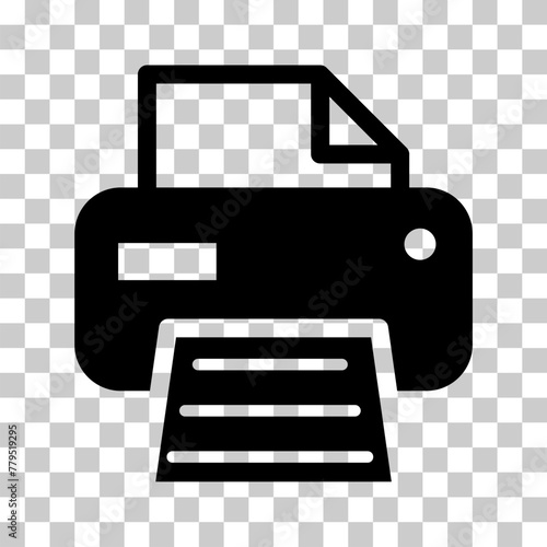 Printer document web icon, printout machine technology flat sign vector illustration