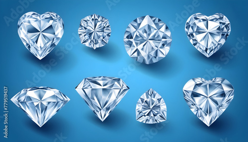Diamond luxury set in blue background 3