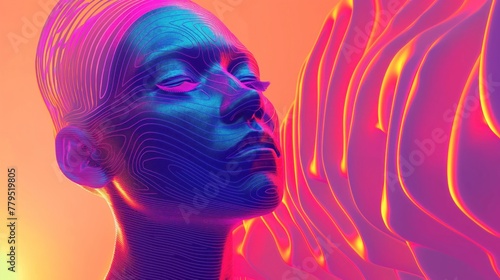 Expanding awareness through pastel gradients, neon, Psychic Waves, colorful, background