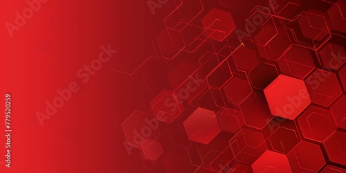 Digital Red Hexagonal Pattern Background