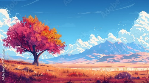 Autumn Splendor in a Serene Landscape