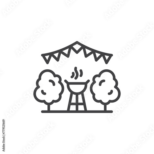 BBQ Party line icon
