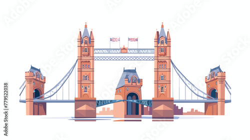Vector Tower Bridge Flat vector isolated on white background
