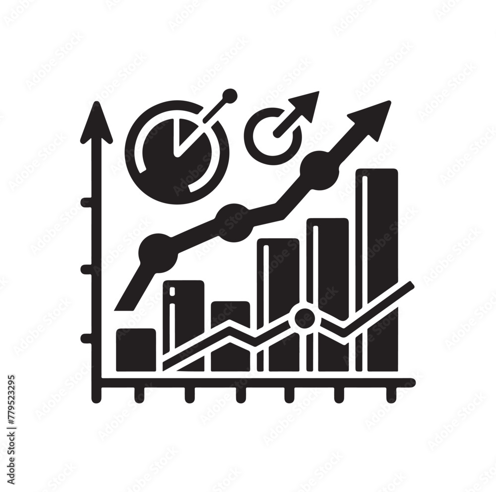 Fototapeta premium Graph Icon in trendy flat style Vector illustration, for logo, website, ui,