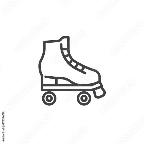 Roller skates line icon
