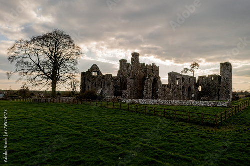 Wide angle of Bective Abbey on an over cast afternoon. Co Meath