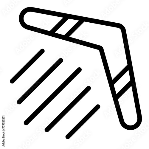 Boomerang traditional primitive weapon icon
