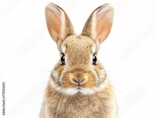 A rabbit is staring at the camera with its ears perked up © CtrlN