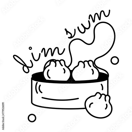 A glyph sticker of dim sum 