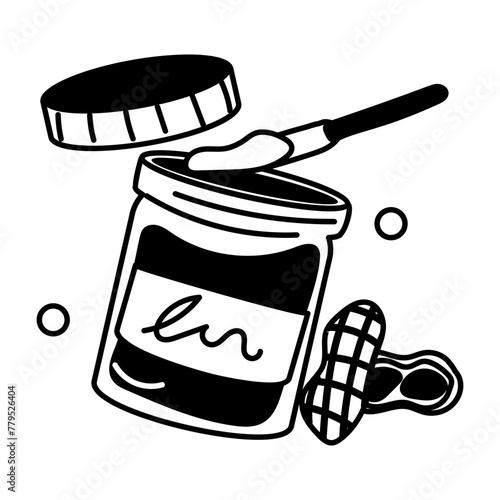 Download glyph sticker of peanut butter 