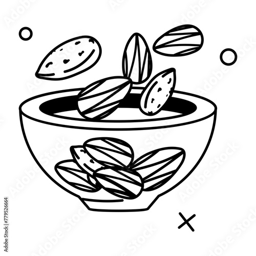 Grab this glyph sticker of roasted almonds bowl 